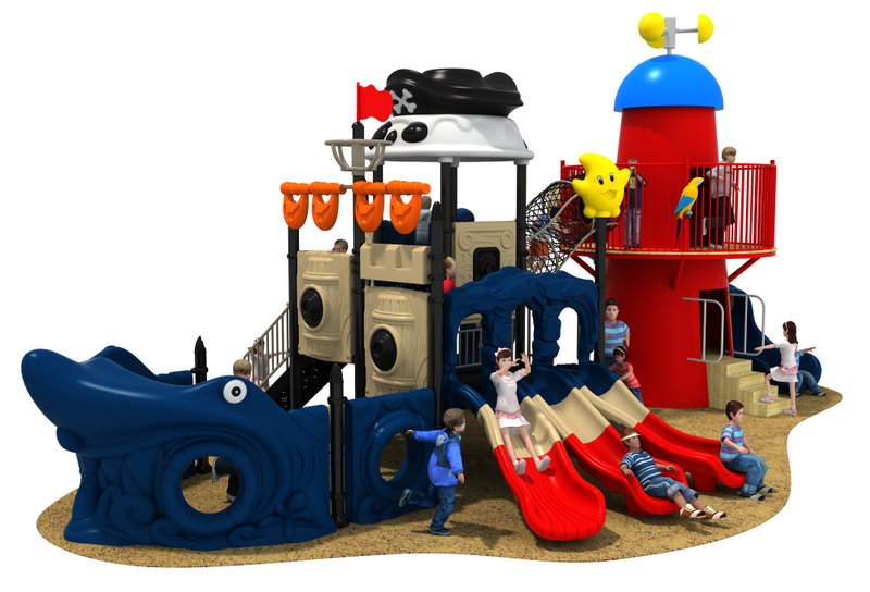 Factory Supply Pirate Theme Kids Park Outdoor Playground Plastic Slide Equipment 