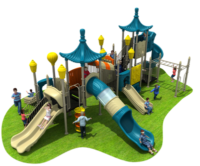 Children Popular Preschool Ladder Plastic Slide Outdoor Amusement Theme Playground Equipment 
