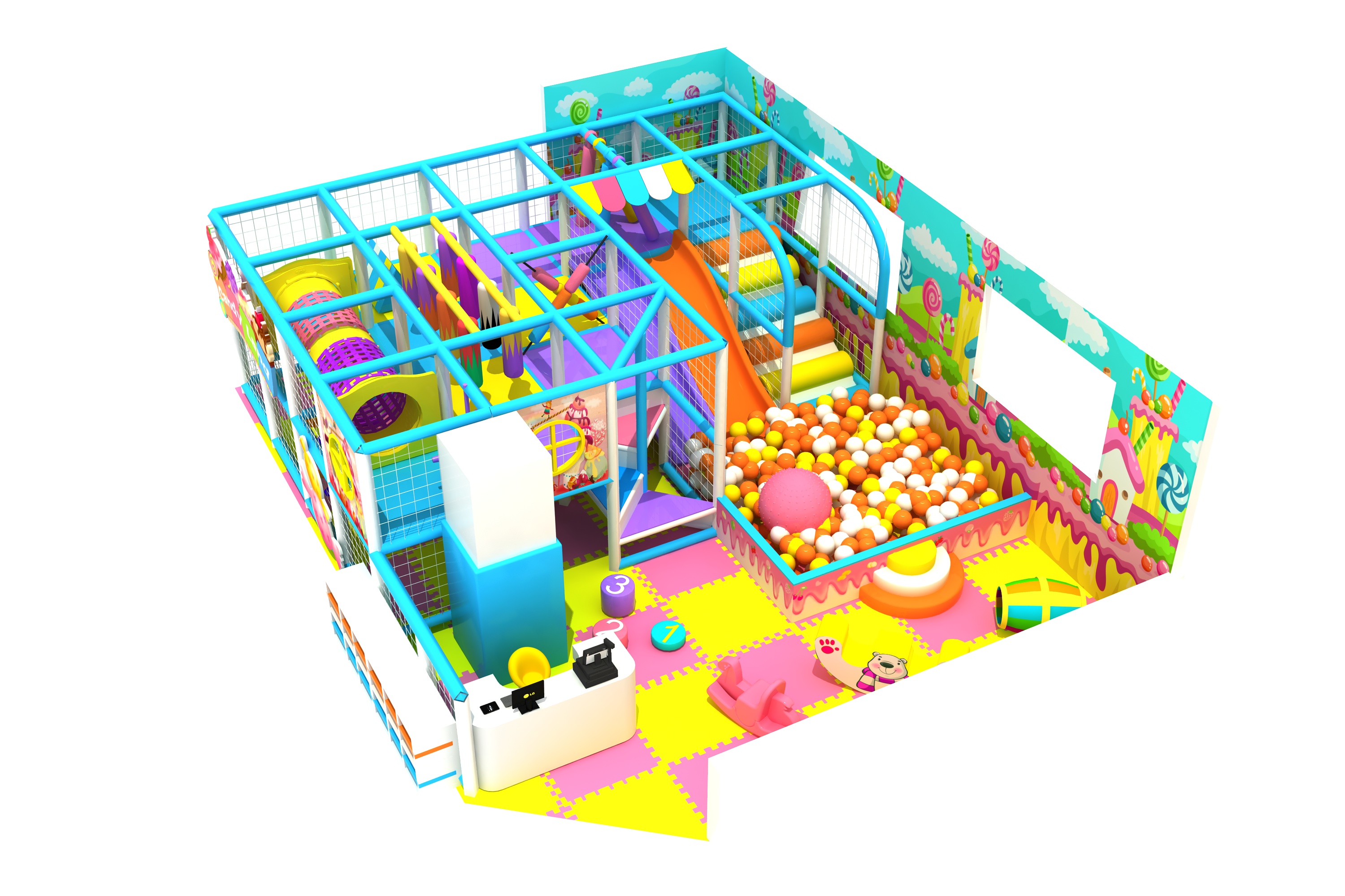 Wooden Candy Theme Indoor Playground for amusement park