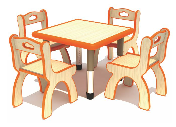 High Quality Half Circle Semi-circle Plastic Table And Chair for Kids/preschool Furniture 