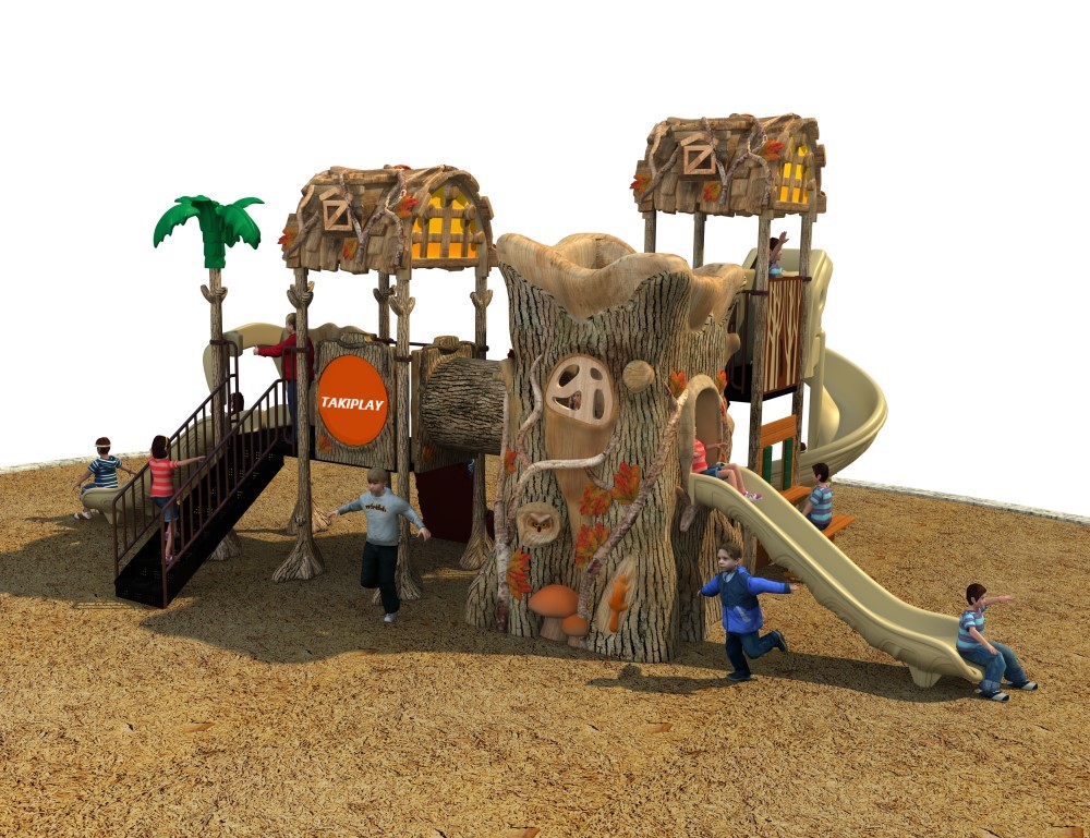 Small Forest Series Outdoor Playground For Kids with Slide