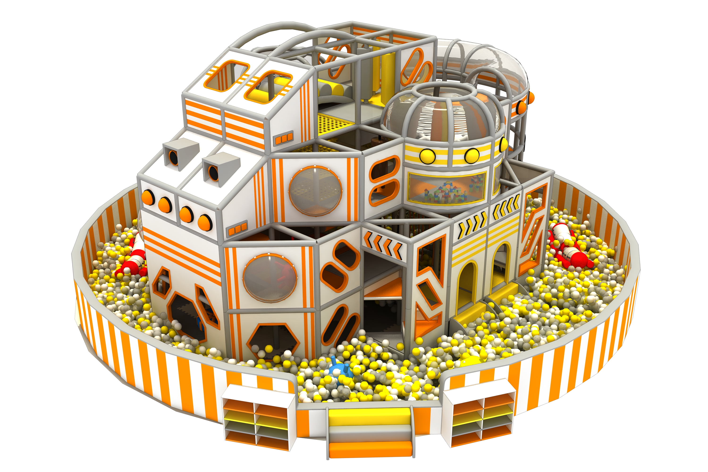 Anti-crack Space Themed Indoor Playground with Mini House