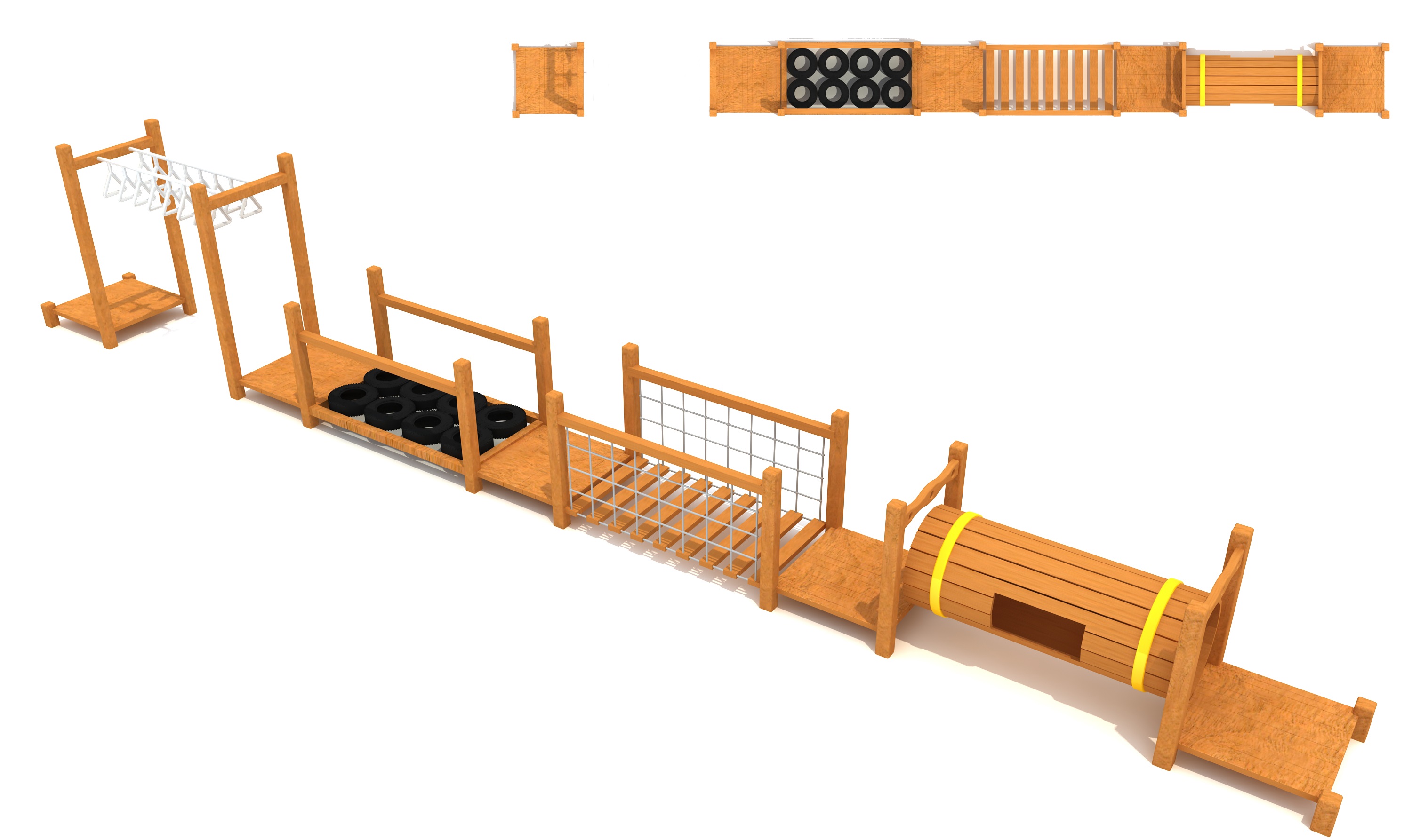 Outdoor Wooden Ninja Warrior play