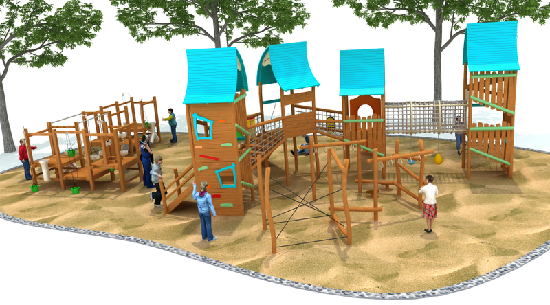 Wooden Outdoor Playhouse with Music Play