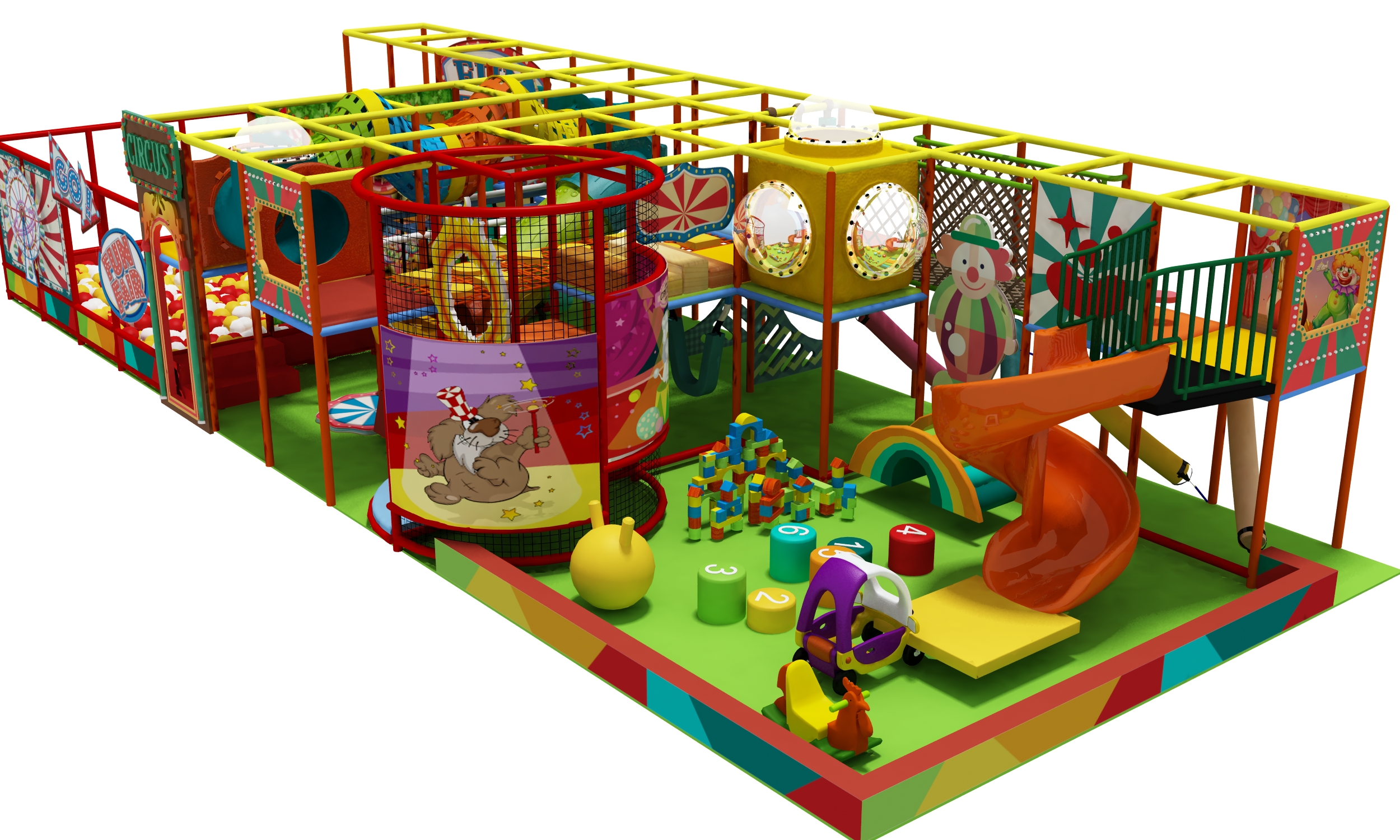 Anti-static Space Themed Indoor Playground with mini House