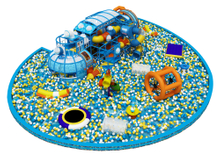 Metal Ocean Themed Indoor Playground with Cafe With Slides