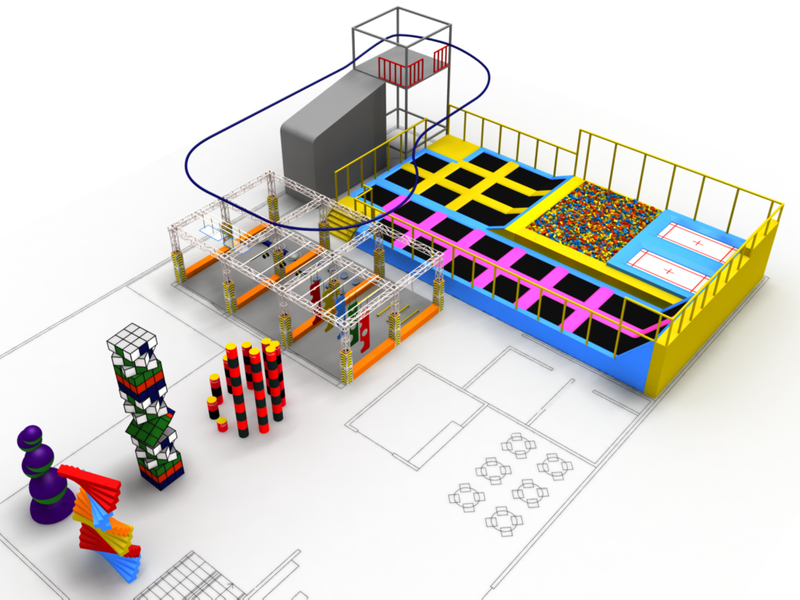 Available Medium Size Trampoline for Children with Ladders