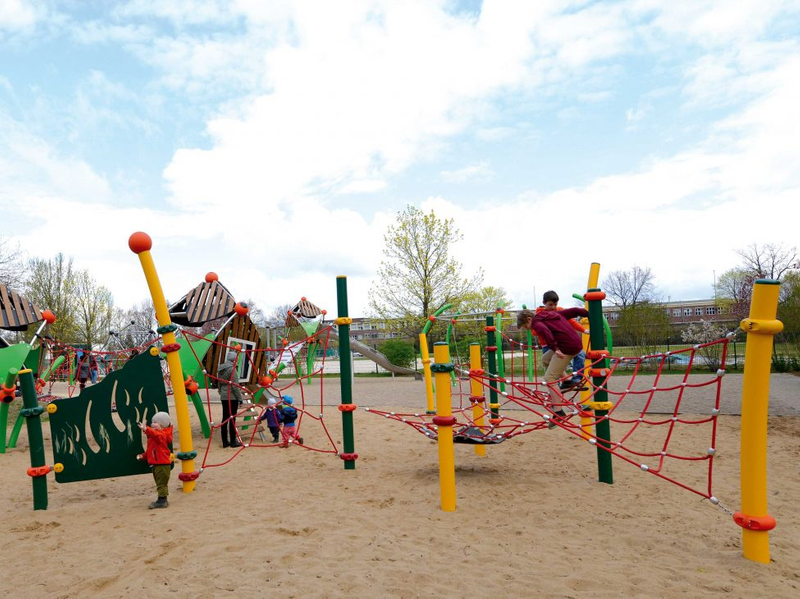 Backyard Outdoor Rope Climbing Net Structure Course Children Equipment Playground