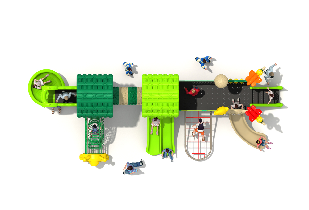 Small Forest Series Outdoor Playground with Combined Slide