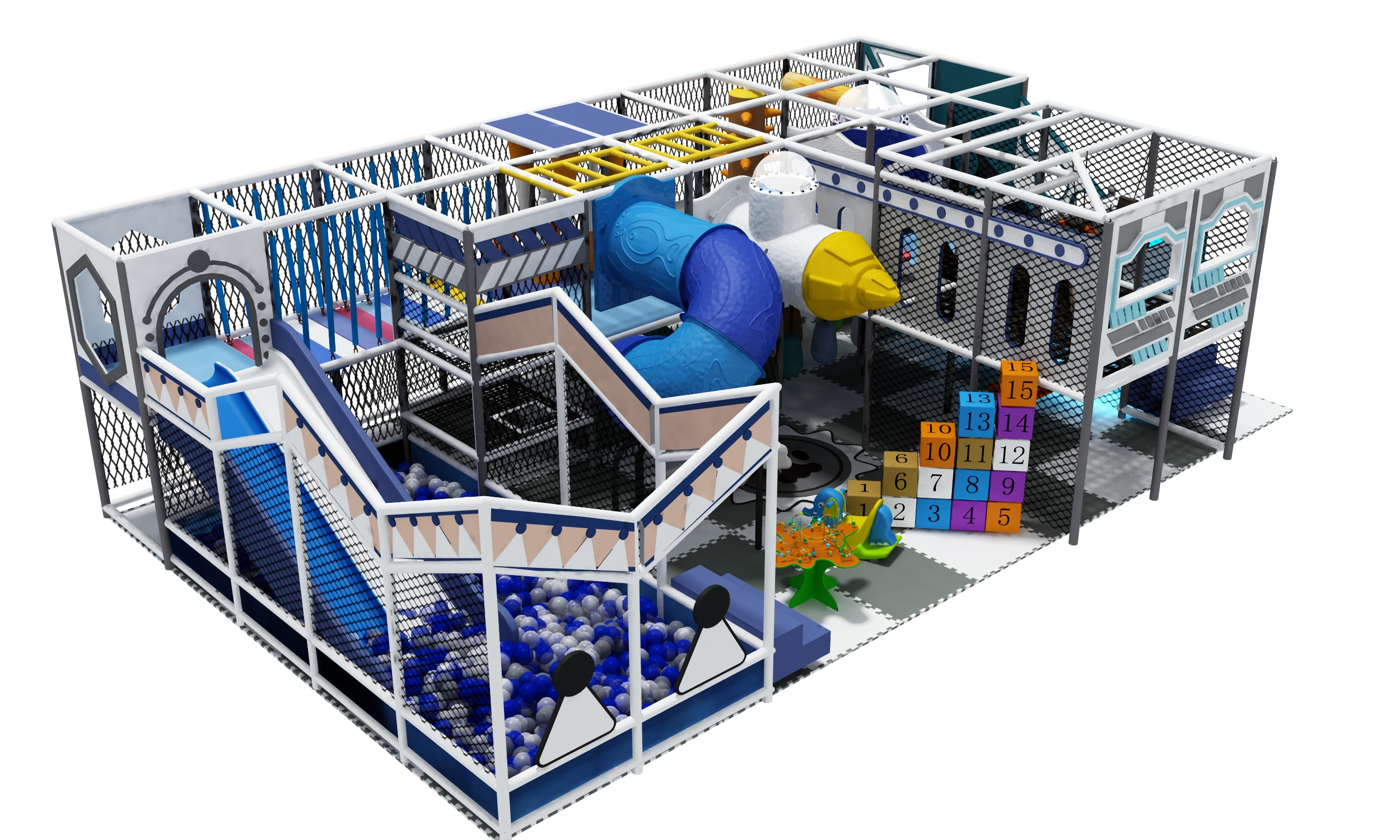 Customized Space Themed Indoor Playground with Trampoline