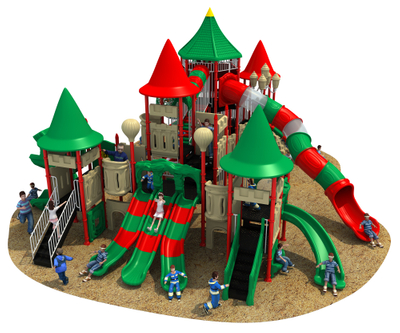 Cheap Castle Series Outdoor Playground with Tube Slide